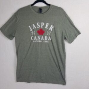 Jasper Canada National Park T-Shirt Mens XL Green Heather Embroidered vintage